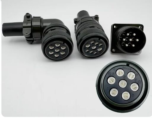 Yaskawa Delta Fanuc servo motor aviation connector waterproof and oil-proof 24-10S 7-pin connector, straight and right-angle