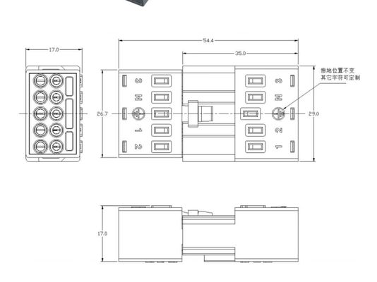White 450V 16A LED Light Connectors with 15mm Center Space