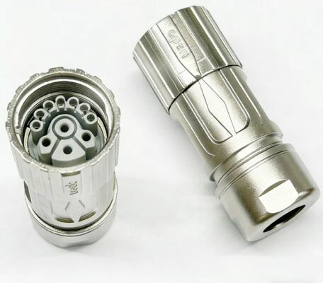 7-core M23 Servo Motor Connector with Silver Contact Plating for Wide Operating Temperature