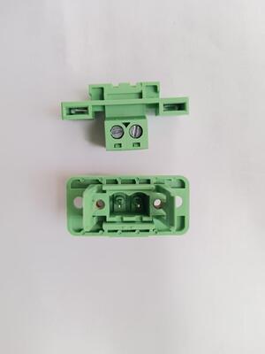 Solderless butt-through wall mounting panel 15EDGWC-3.81mm with ears and flange, plug-in terminal block