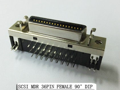 Scsi Mdr 68 Pin 36 Pin أنثى موصلات كهربائية 90 درجة تراجع